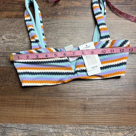 L*Space Lee Lee Bralette Bikini Top Size S Over The Moon Stripe NWT - Picture 7 of 9
